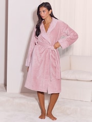 Lipsy Super Soft Cosy Deep Rib Midi Length Robe - Imaginea 3 din 5