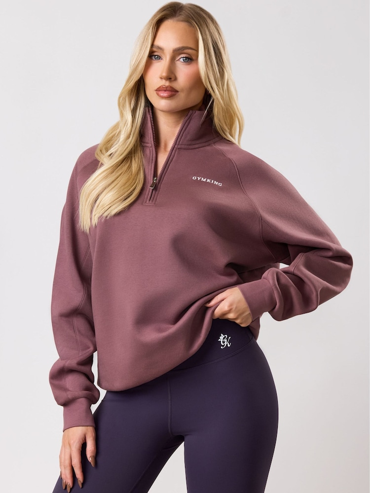 Gym King Purple 365 Raglan Sleeve Funnel Fleece - Image 1 of 3
