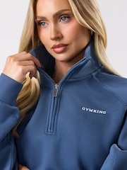 Gym King Blue 365 Raglan Sleeve Funnel Fleece - Image 4 of 4