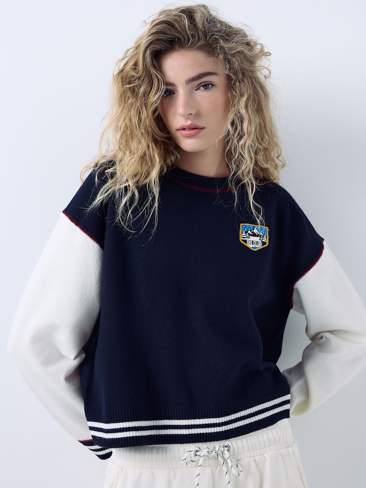 Navy Supersoft Crew Neck Long Sleeve Jumper - Image 2 of 6 Navy Supersoft Crew Neck Long Sleeve Jumper - Image 2 of 6