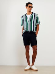 River Island Blue Slim Fit Belted Chino Shorts - Image 3 of 4