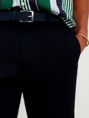 River Island Blue Slim Fit Belted Chino Shorts - Image 4 of 4