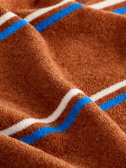 Brown Stripe Chenille Knit Long Sleeve Polo Jumper - Image 8 of 8