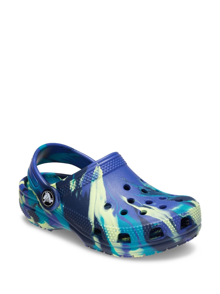 Albastru - Crocs Classic Marbled Sabot - Imaginea 2 din 6