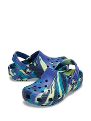Albastru - Crocs Classic Marbled Sabot - Imaginea 3 din 6