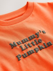 Eslogan de la pequeña calabaza de la momia naranja - Camiseta de manga larga de Halloween (30 meses -71 año) - Imagen 8 de 9