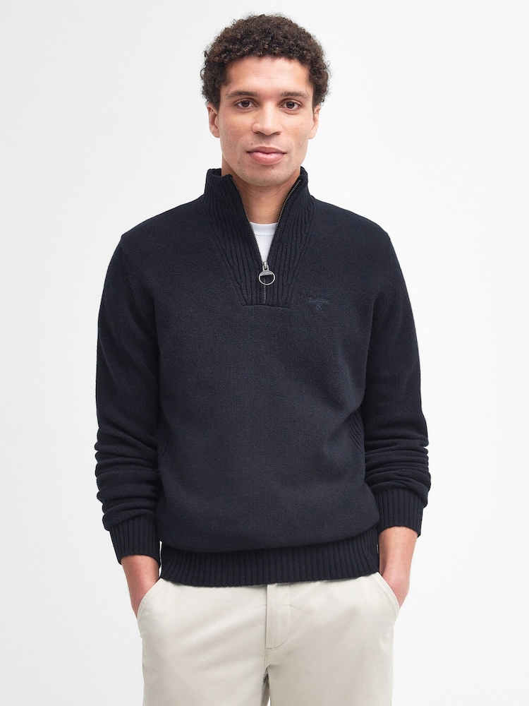 Barbour® Essential Lambswool Half Zip Knitted Jumper - صورة 1 من 6