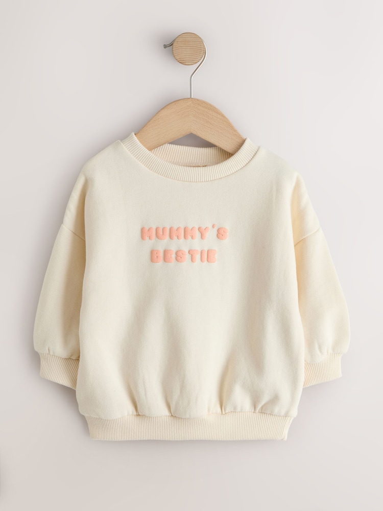 Cream Mummy's Bestie Crew Neck Sweatshirt (3mths-7yrs) - Image 1 of 4
