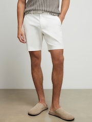 River Island Cream Slim Fit Belted Chino Shorts - Image 3 of 4