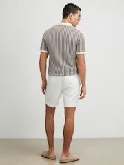 River Island Cream Slim Fit Belted Chino Shorts - Image 4 of 4
