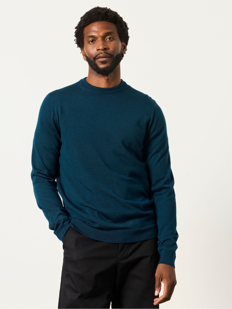 أزرق على أخضر داكن - FatFace Malton Merino Crew Neck Knitted Jumper - صورة 1 من 5