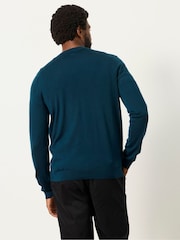 أزرق على أخضر داكن - FatFace Malton Merino Crew Neck Knitted Jumper - صورة 2 من 5