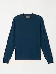 أزرق على أخضر داكن - FatFace Malton Merino Crew Neck Knitted Jumper - صورة 5 من 5