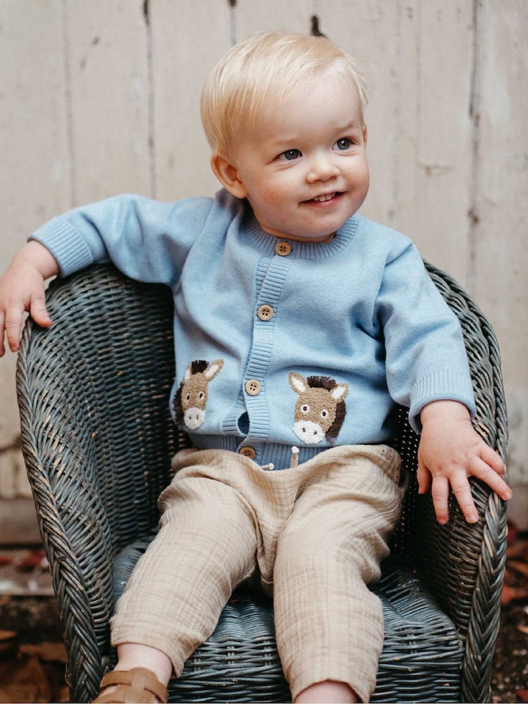 Purebaby Natural Slouchy Crinkle Cotton Joggers - Image 1 of 8