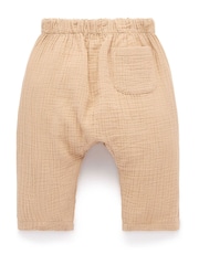Purebaby Natural Slouchy Crinkle Cotton Joggers - Image 8 of 8