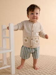 Purebaby Natural Fiesta Friends Cardigan - Image 1 of 5