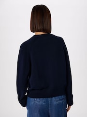 Whistles Blue Cotton Pocket Detail Cardigan - Image 2 of 5