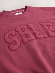 self. Burgundy Red Crew Neck Sweatshirt - Image 2 of 3