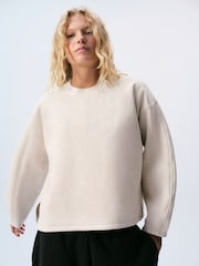 self. Oatmeal Sweatshirt with Removable Scarf - Image 2 of 5