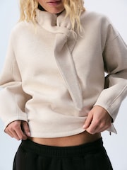 self. Oatmeal Sweatshirt with Removable Scarf - Image 3 of 5