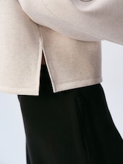 self. Oatmeal Sweatshirt with Removable Scarf - Image 5 of 5
