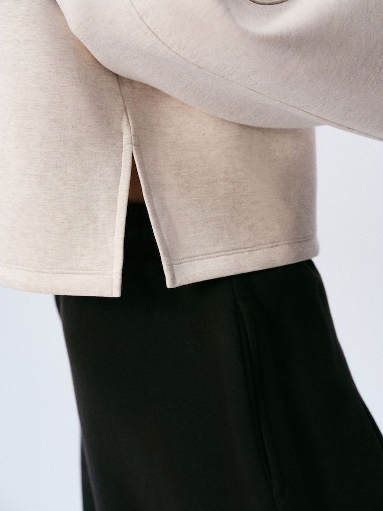 self. Oatmeal Sweatshirt with Removable Scarf - Image 5 of 5