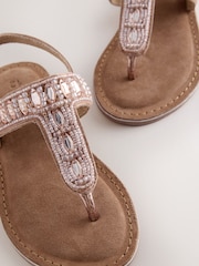 Rose Gold Toe Thong Embellished Sandals - Image 4 of 4