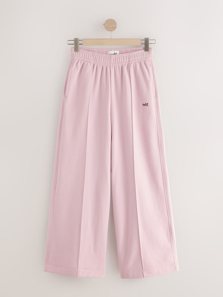 self. Pink Wide Leg Joggers - Image 1 of 4