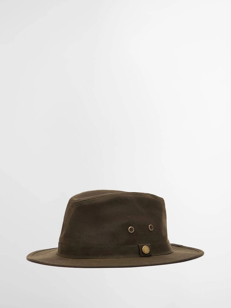 Barbour® Olive Green Crayton Wax Hat - Image 1 of 4