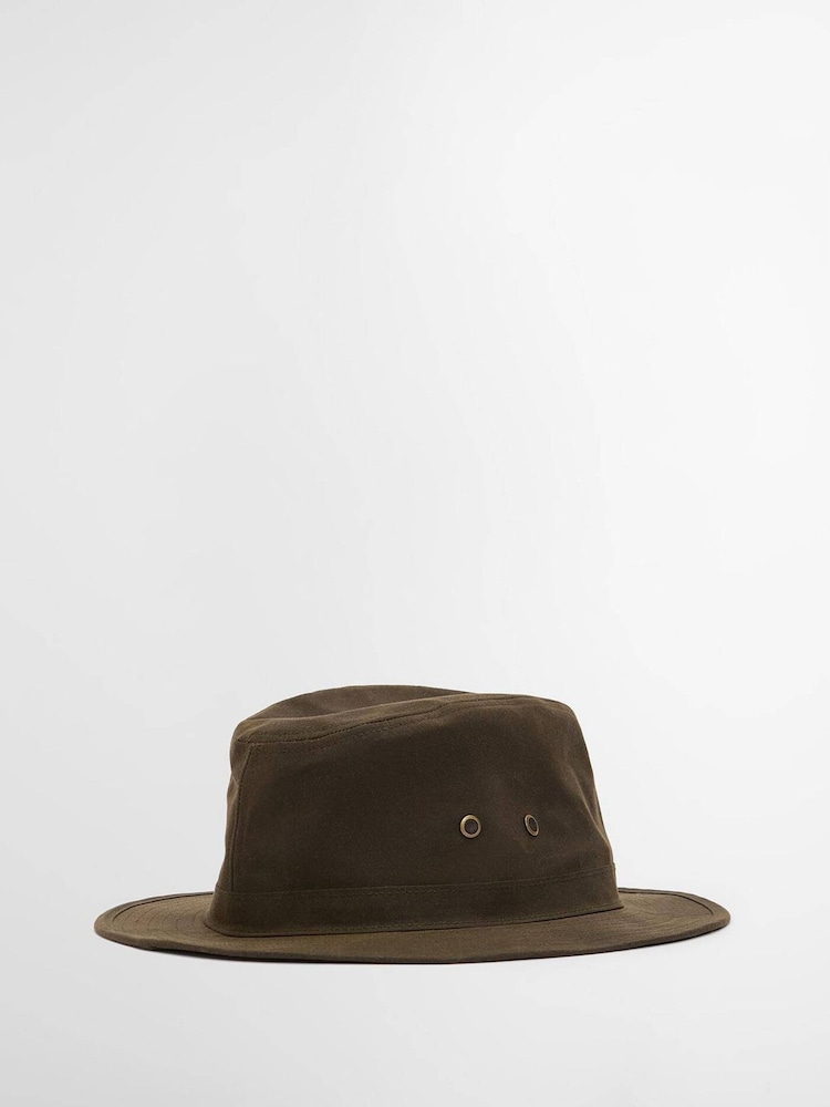 Barbour® Olive Green Crayton Wax Hat - Image 2 of 4