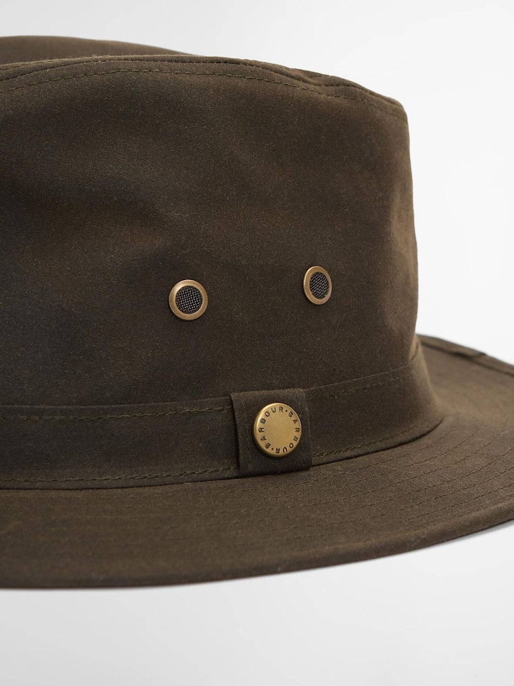 Barbour® Olive Green Crayton Wax Hat - Image 4 of 4