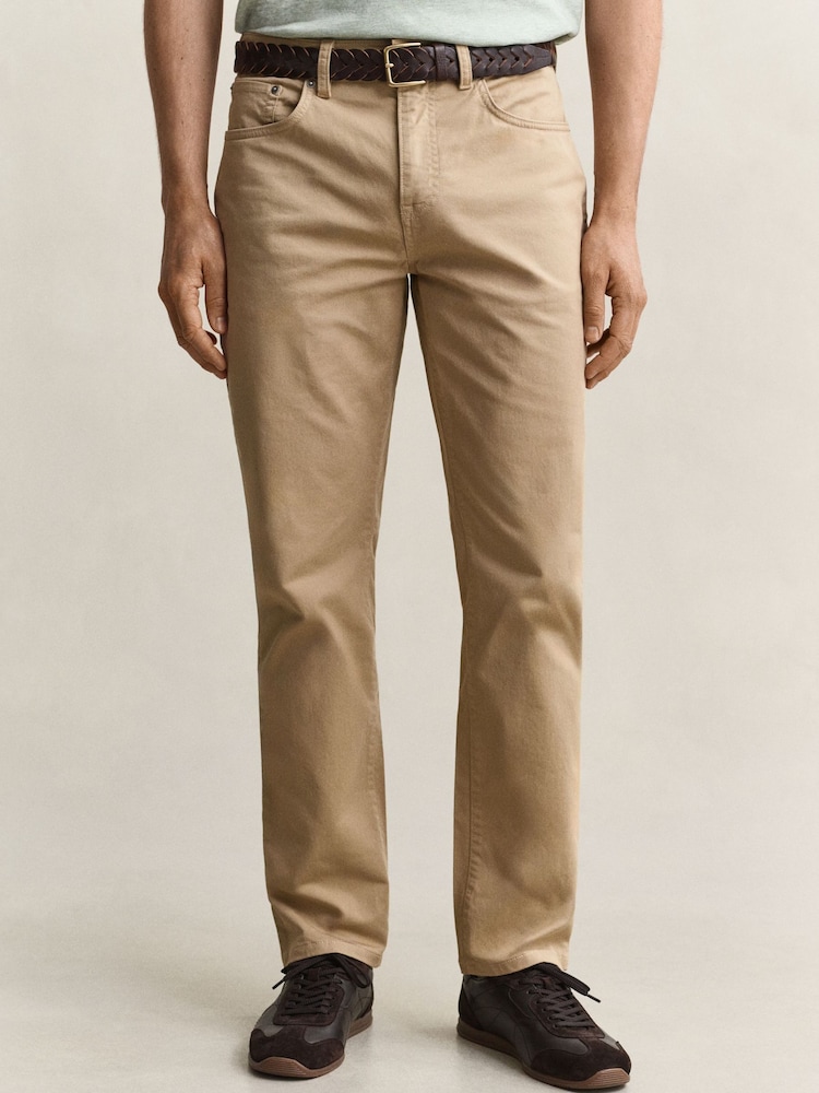 GANT Green Regular Fit Desert 5-Pocket Jeans - Image 1 of 7 GANT Green Regular Fit Desert 5-Pocket Jeans - Image 1 of 7
