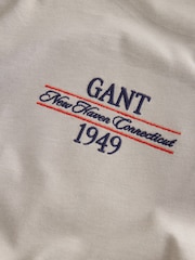 Brun - T-shirt GANT avec logo brodé - Image 7 sur 8