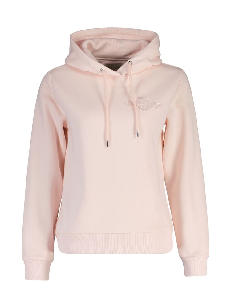 GANT Pink Tonal Shield Hoodie - Image 1 of 1 GANT Pink Tonal Shield Hoodie - Image 1 of 1