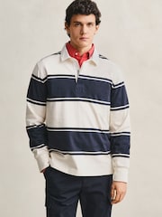 GANT Blue Block Stripe Rugby Shirt - Image 1 of 6