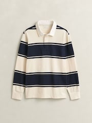 GANT Blue Block Stripe Rugby Shirt - Image 6 of 6