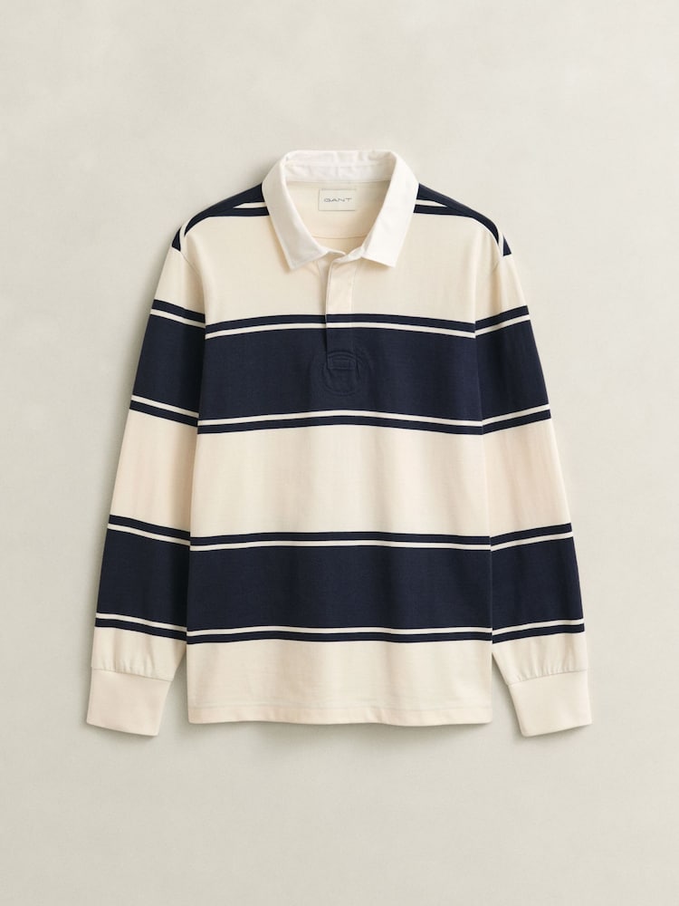 GANT Blue Block Stripe Rugby Shirt - Image 6 of 6 GANT Blue Block Stripe Rugby Shirt - Image 6 of 6