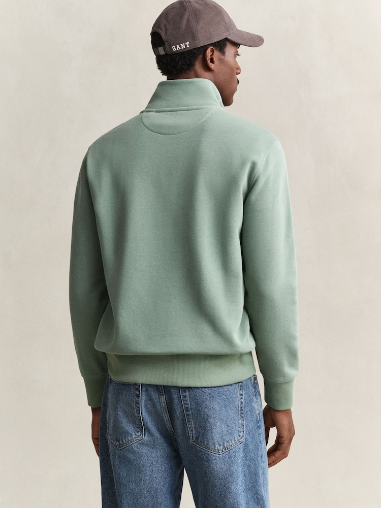 Синий - Gant толстовка с короткой молнией и логотипом - Изображение 2 3