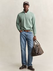 Синий - Gant толстовка с короткой молнией и логотипом - Изображение 3 3