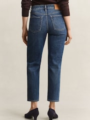 GANT Blue Cropped Straight Leg Stretch Denim Jeans - Image 2 of 7