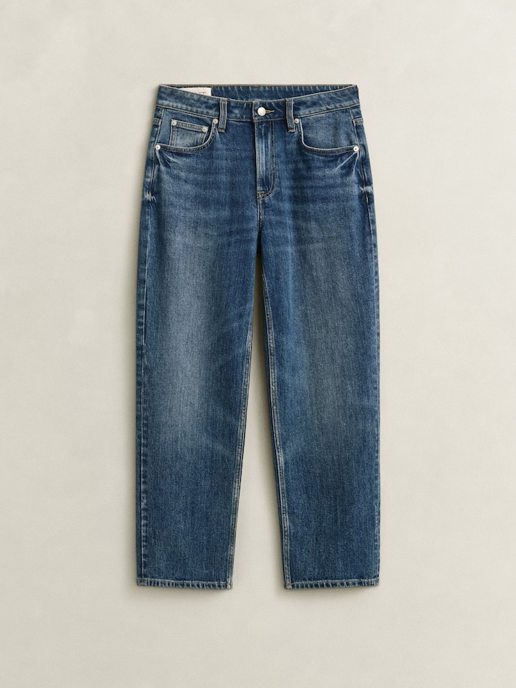 GANT Blue Cropped Straight Leg Stretch Denim Jeans - Image 7 of 7 GANT Blue Cropped Straight Leg Stretch Denim Jeans - Image 7 of 7