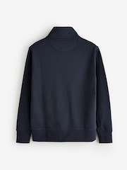 GANT Blue Graphic Logo Quarter Zip Sweatshirt - Image 2 of 4