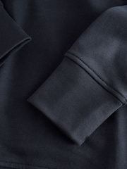 GANT Blue Graphic Logo Quarter Zip Sweatshirt - Image 4 of 4