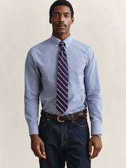 GANT Blue Classic Poplin Gingham Check Shirt - Image 1 of 9