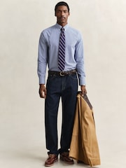 GANT Blue Classic Poplin Gingham Check Shirt - Image 3 of 9