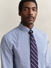 GANT Blue Classic Poplin Gingham Check Shirt - Image 5 of 9