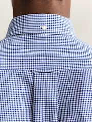 GANT Blue Classic Poplin Gingham Check Shirt - Image 6 of 9