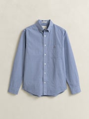 GANT Blue Classic Poplin Gingham Check Shirt - Image 7 of 9