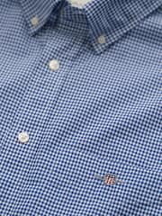 GANT Blue Classic Poplin Gingham Check Shirt - Image 8 of 9
