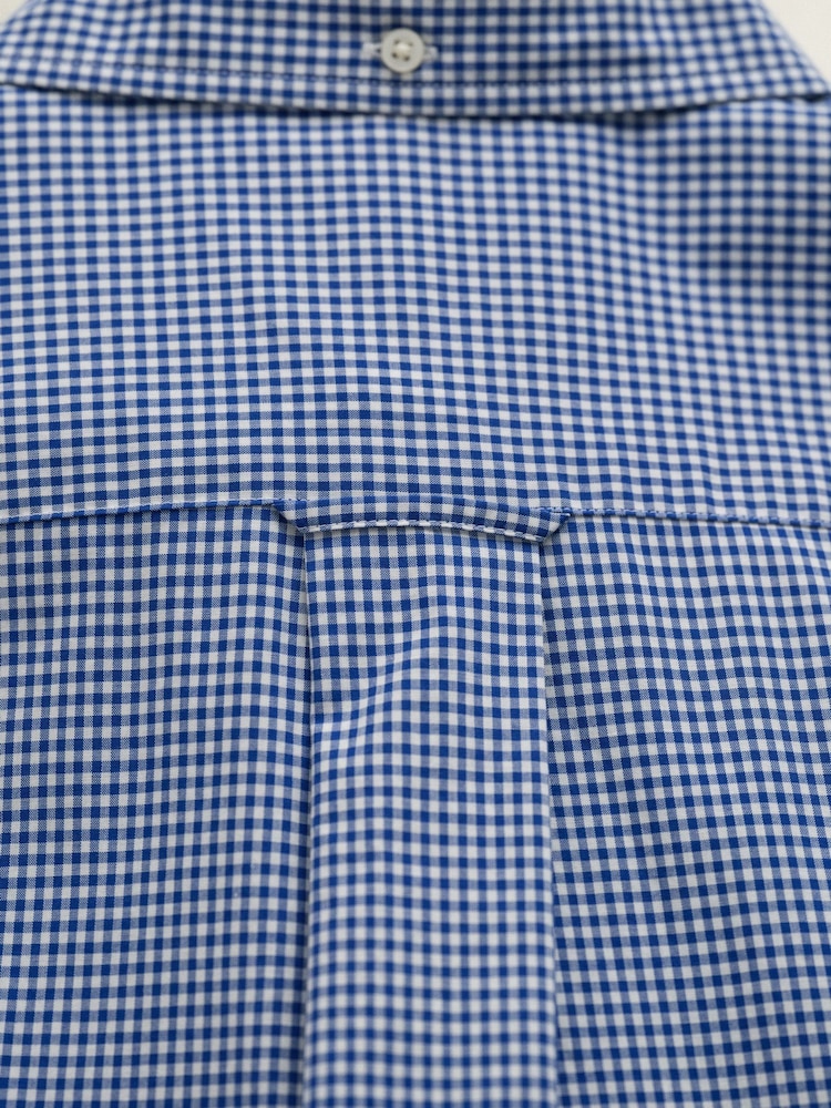 GANT Blue Classic Poplin Gingham Check Shirt - Image 9 of 9 GANT Blue Classic Poplin Gingham Check Shirt - Image 9 of 9